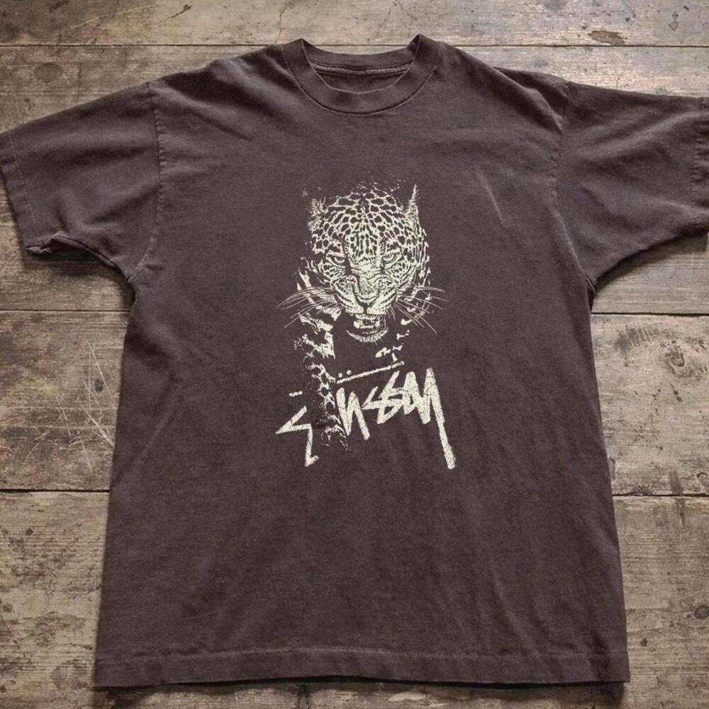 Gildan Men Brown T-Shirt, Stussy Black & White T-Shirt